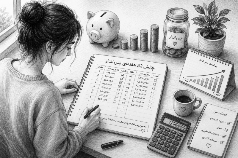 چالش 52 هفته‌ای پس‌انداز چیست؟ راهی ساده برای ساخت عادت پس‌انداز و افزایش سرمایه