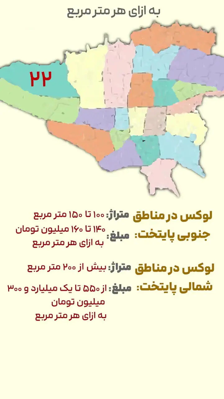 خانه لوکس در شمال تهران چند برابر جنوب قیمت دارد؟