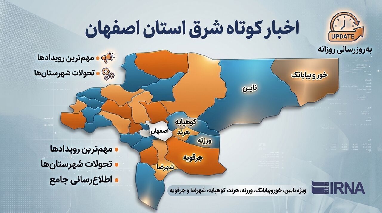 اخبار کوتاه شرق استان اصفهان